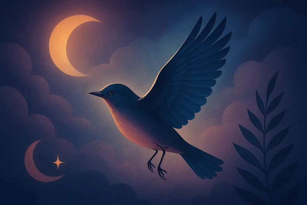 Dream illustration: Bird taking flight