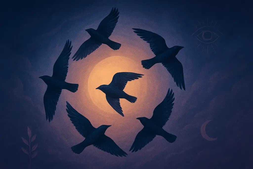 Dream illustration: Birds flying in circles