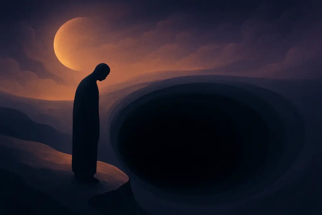 Dream illustration: black abyss dream meaning