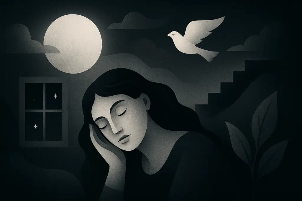Dream illustration: Black and white dream