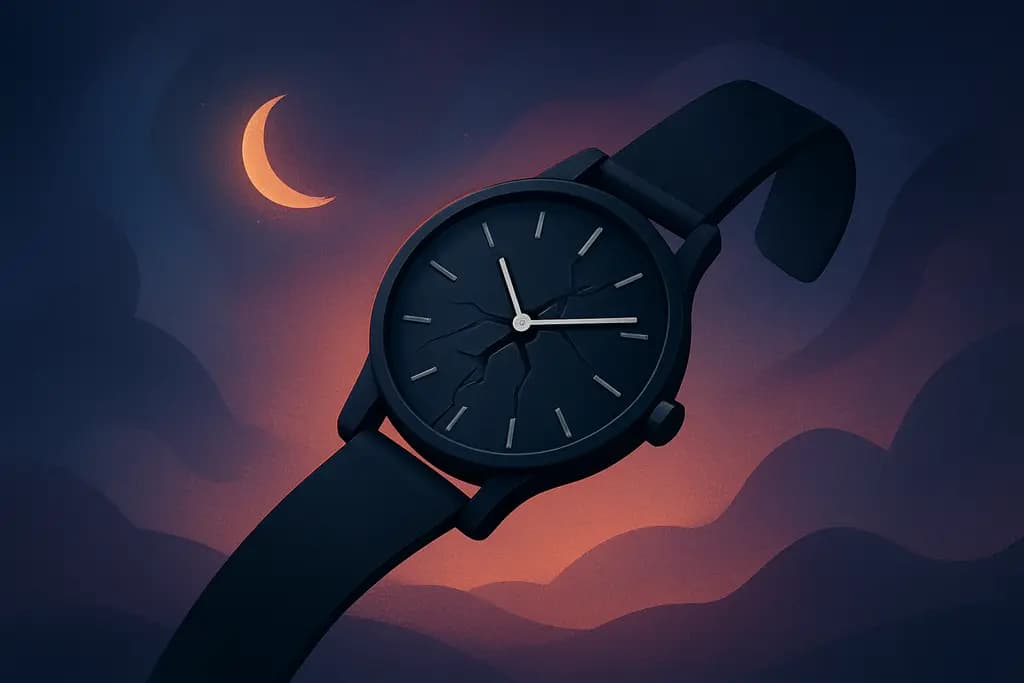 Dream illustration: black broken watch