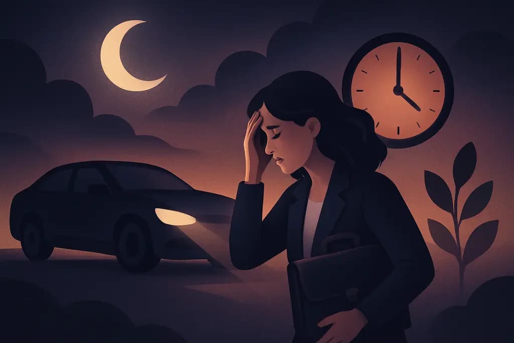 Dream illustration: black car making me late to work dream