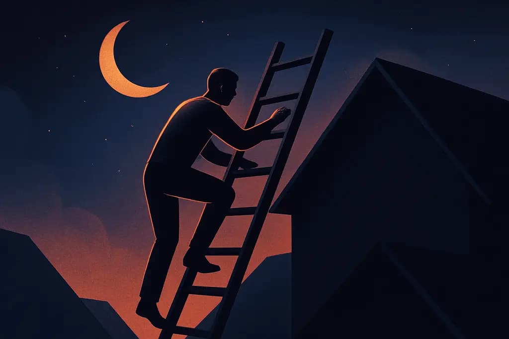 Dream illustration: black climbing