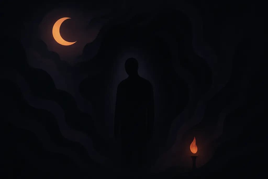 Dream illustration: black darkness