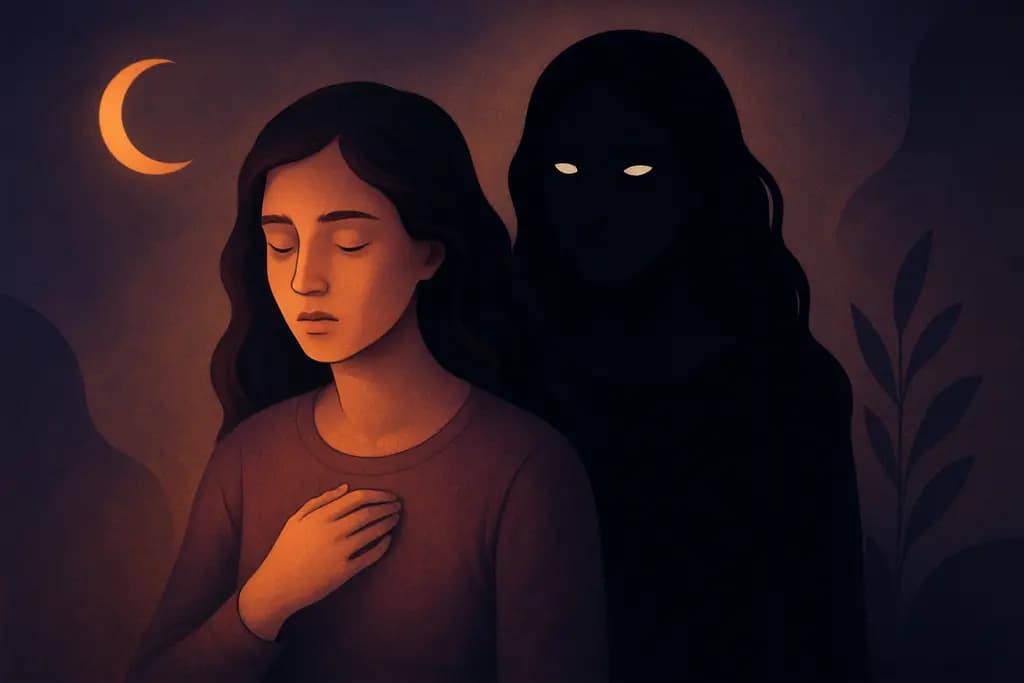 Dream illustration: black doppelganger dream meaning