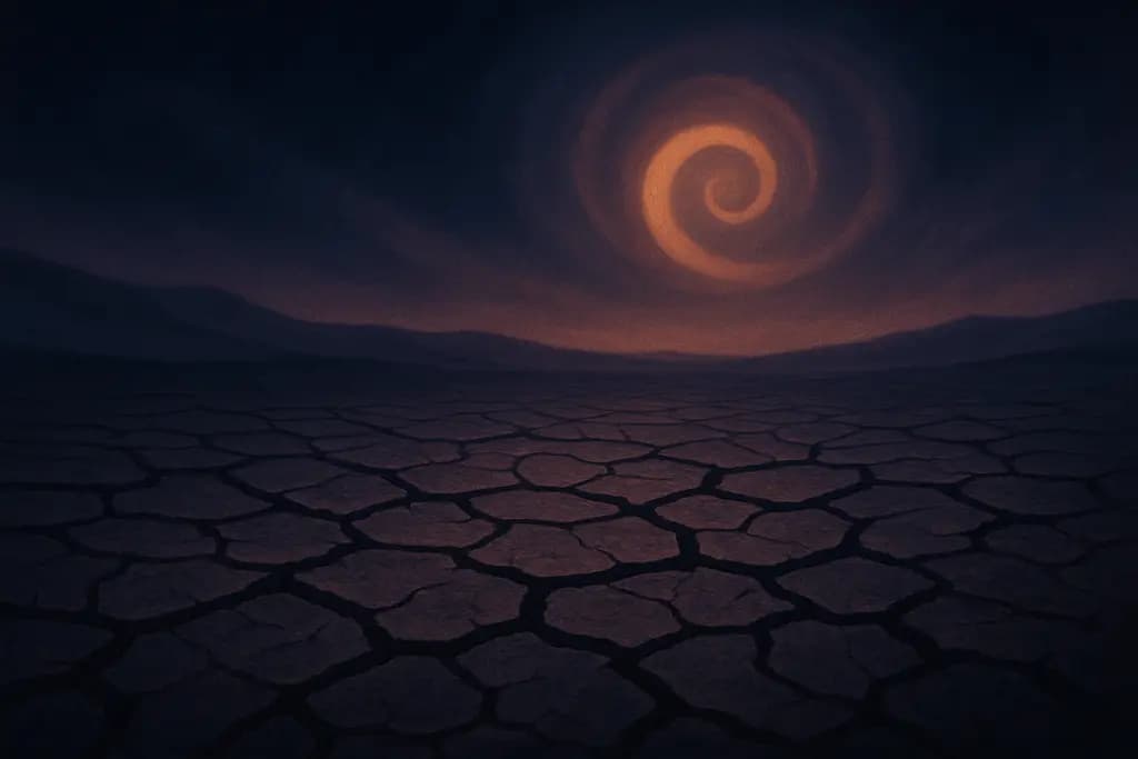 Dream illustration: black dry cracked earth dream meaning
