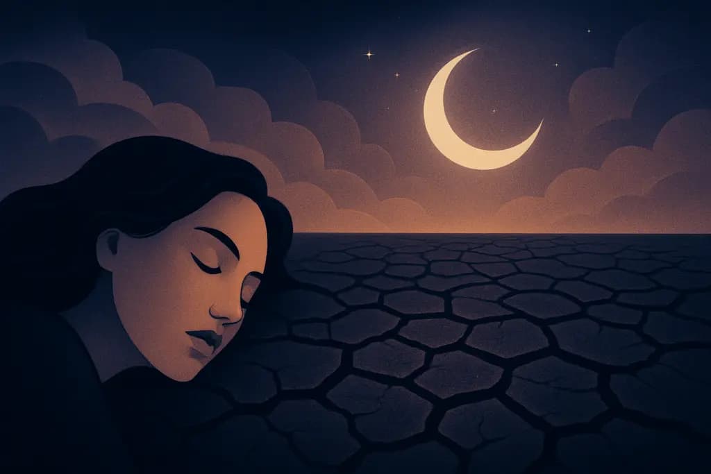 Dream illustration: black dry cracked earth dream