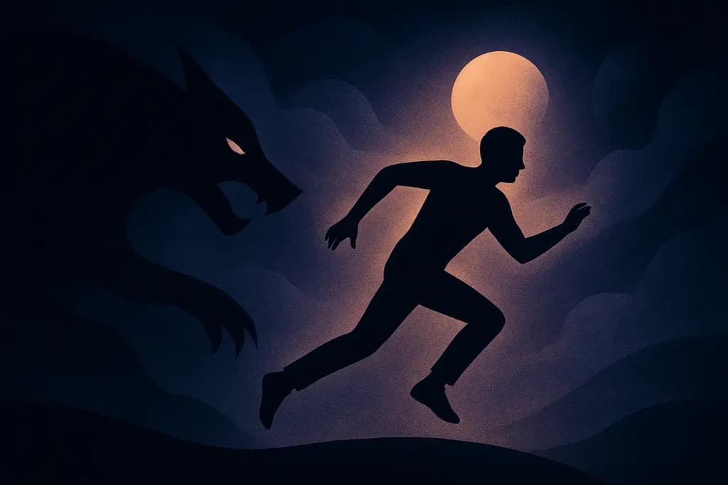 Dream illustration: black Escaping Danger