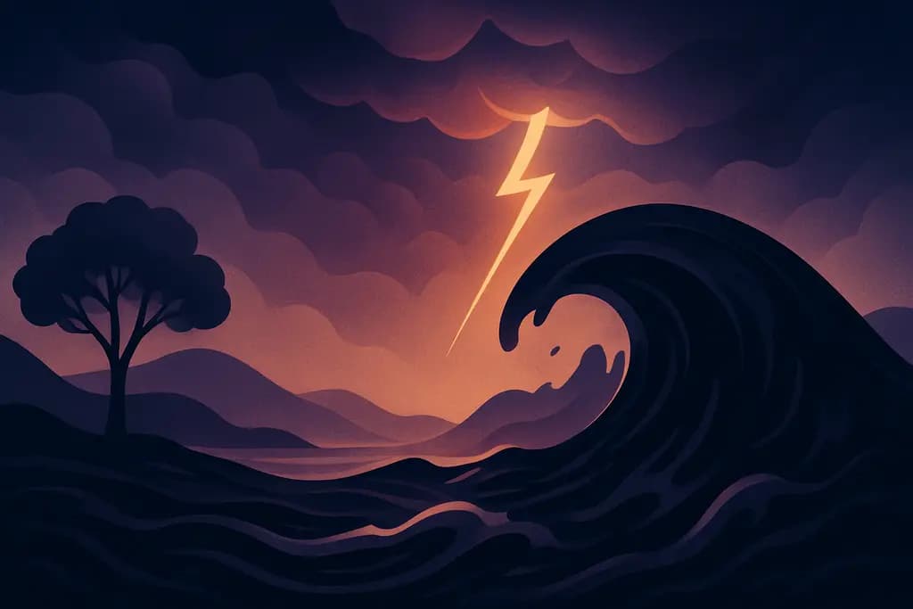 Dream illustration: black flash flood