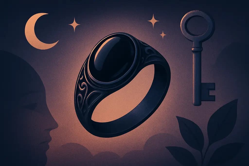 Dream illustration: black heirloom ring dream meaning
