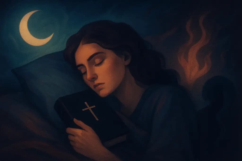 Dream illustration: black holy book dream meaning