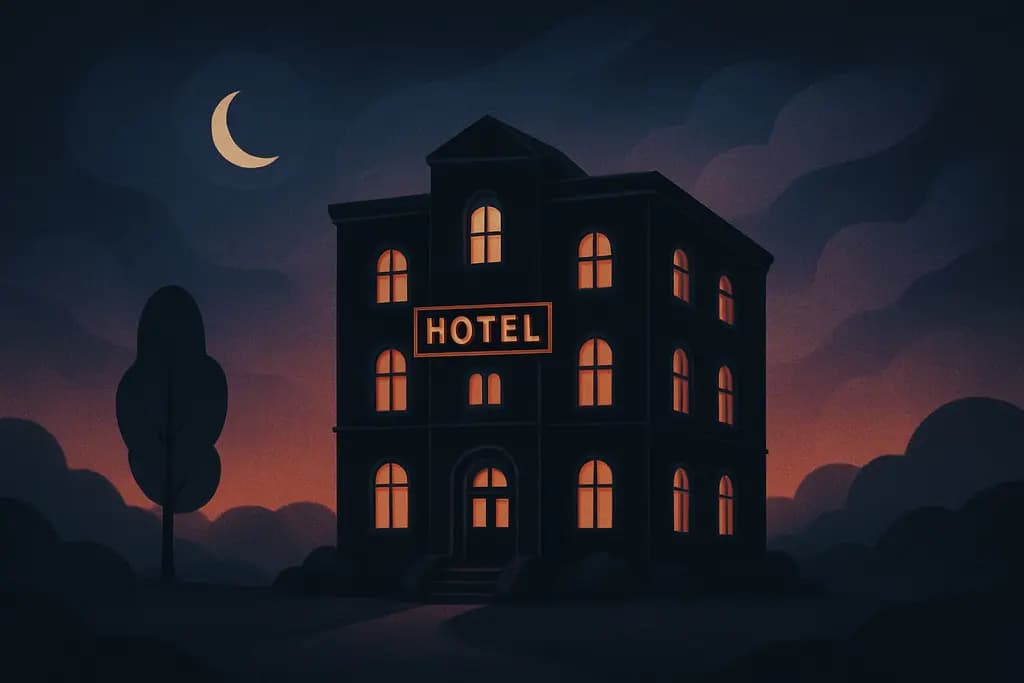 Dream illustration: black hotel in my dream