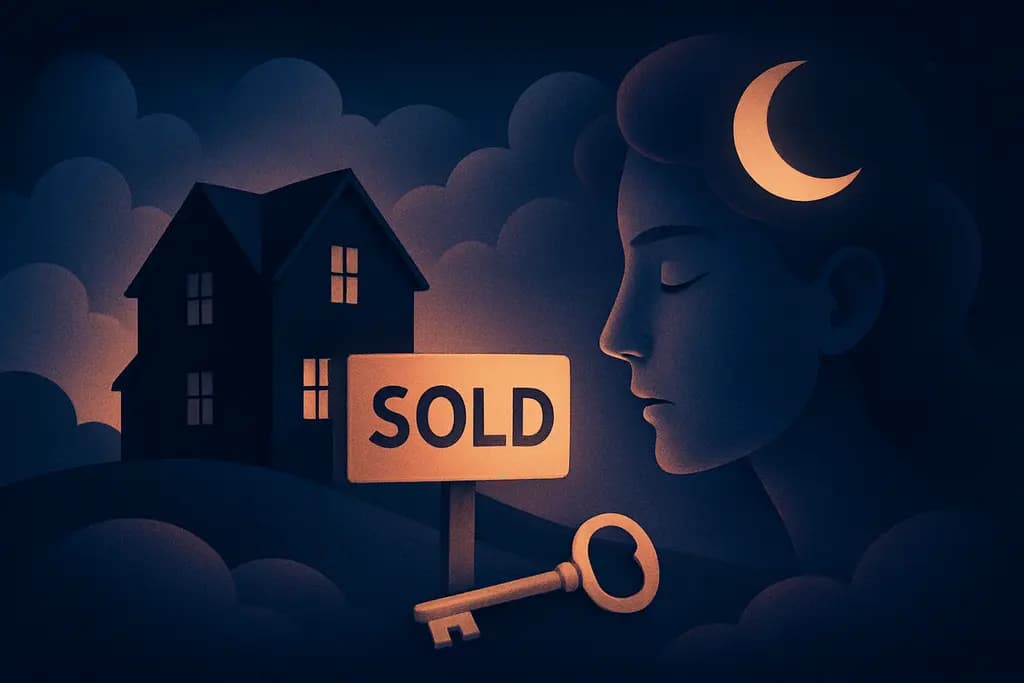 Dream illustration: black house being sold in a dream