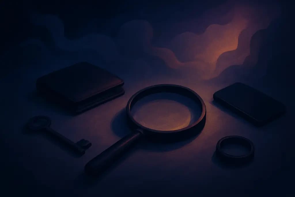 Dream illustration: black lost objects