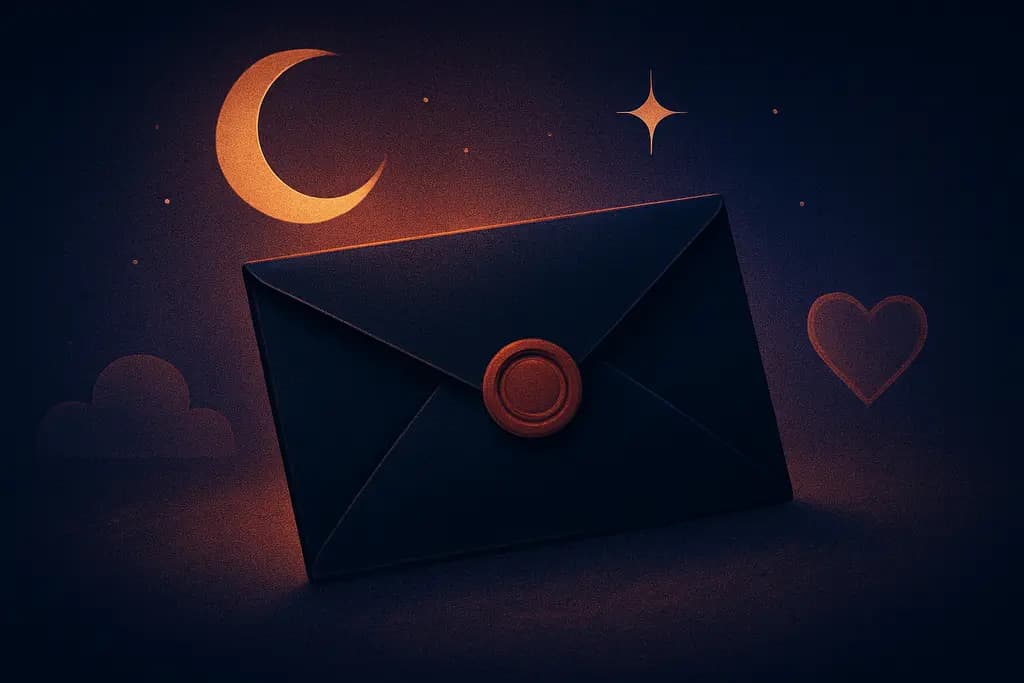 Dream illustration: black sealed envelope dream meaning