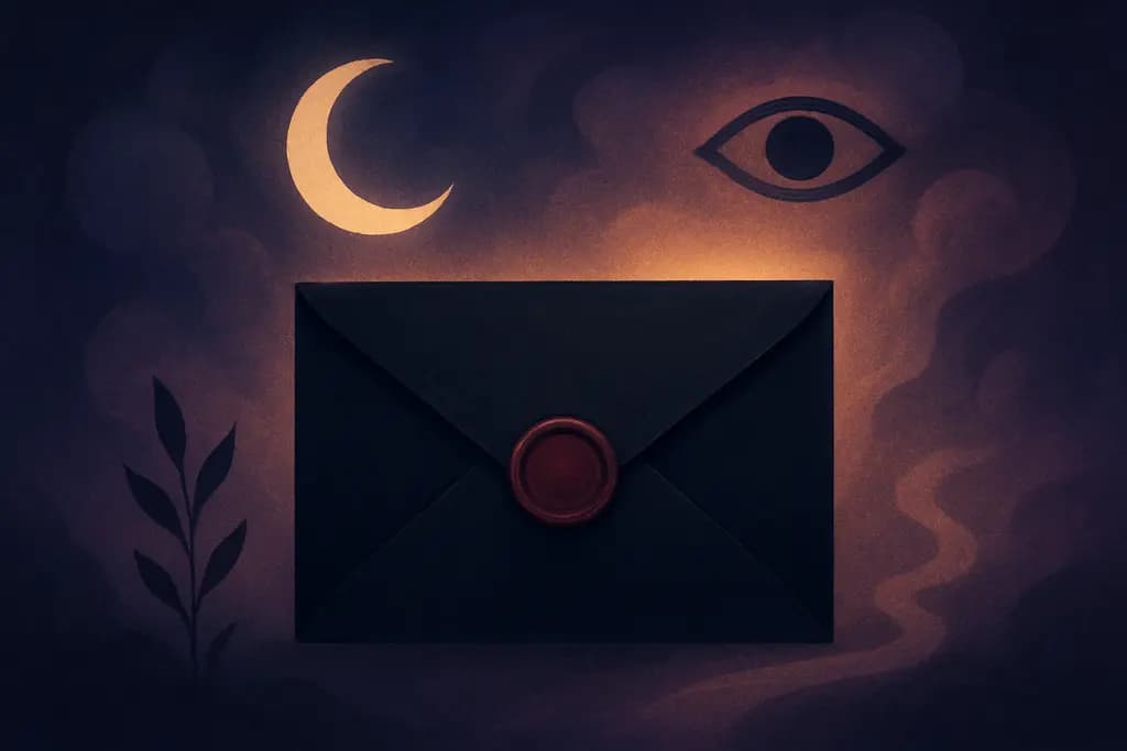 Dream illustration: black sealed envelope