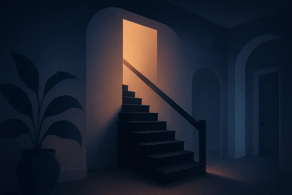 Dream illustration: black staircase in dream