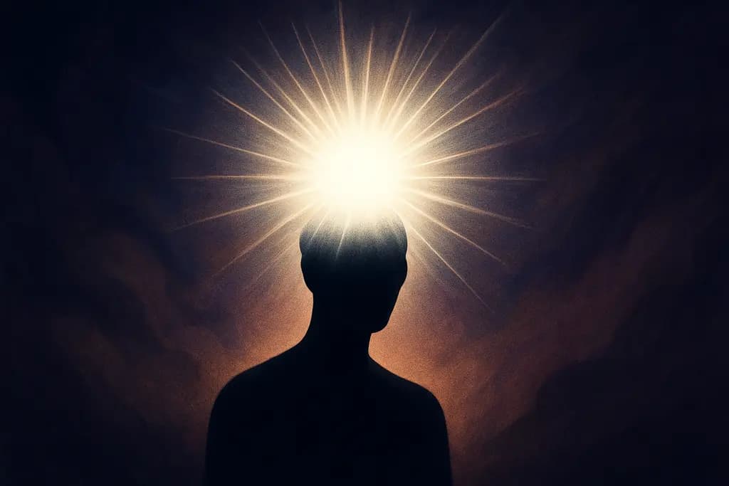 Dream illustration: black sudden blinding white light meaning