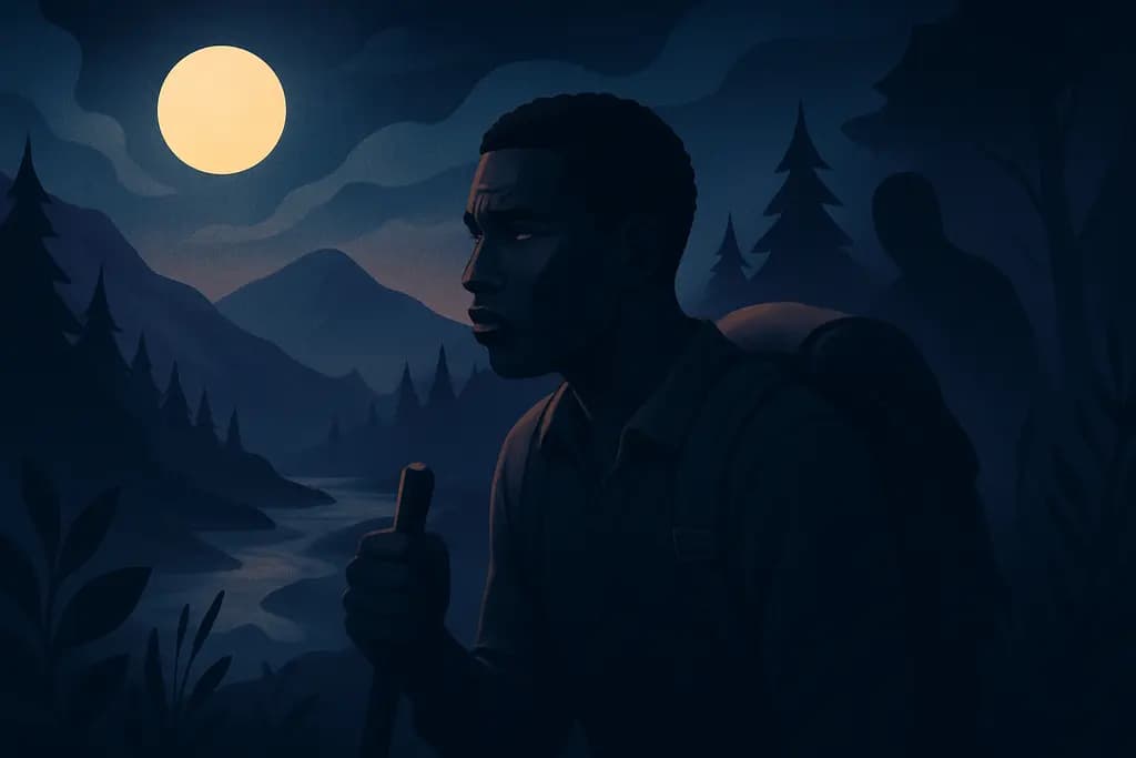 Dream illustration: black survival in the wilderness dream