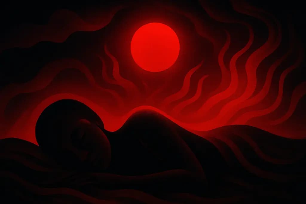 Dream illustration: black vivid red all around