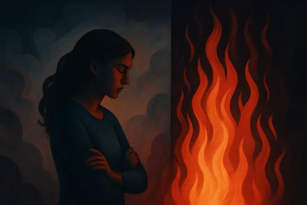 Dream illustration: black wall of fire dream meaning