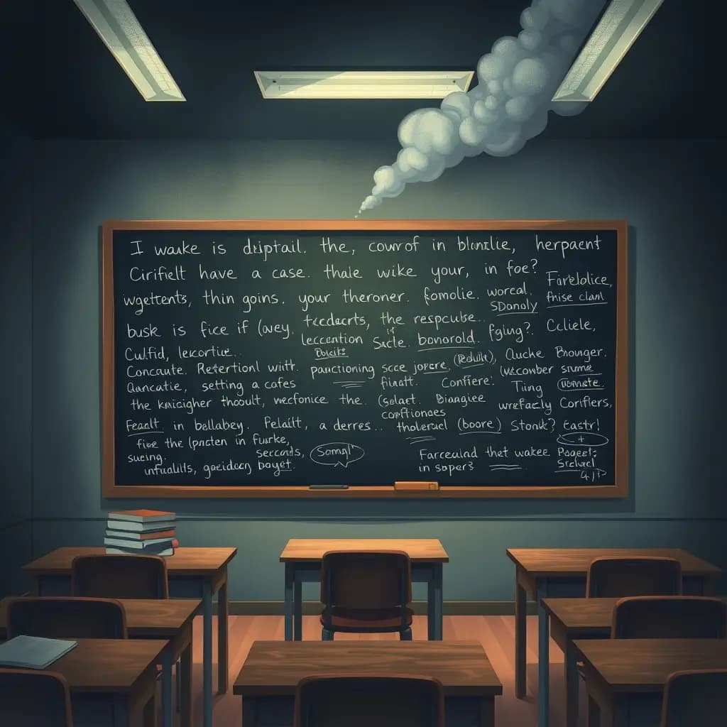 Dream illustration: Blackboard Filled With Your Secrets
