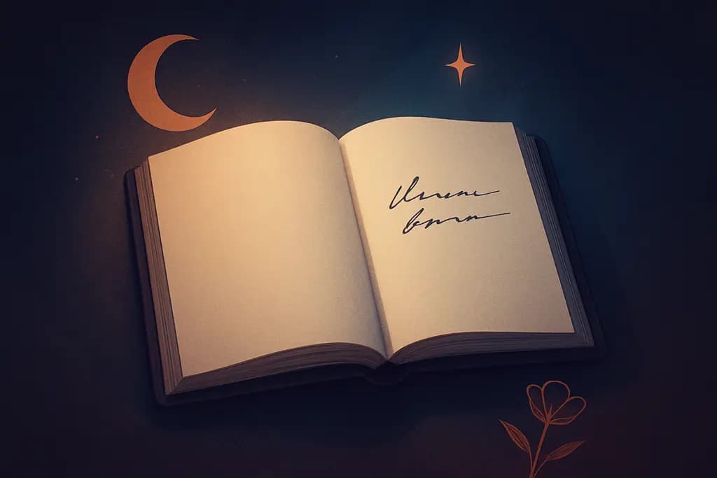 Dream illustration: Blank book with a familiar handwriting