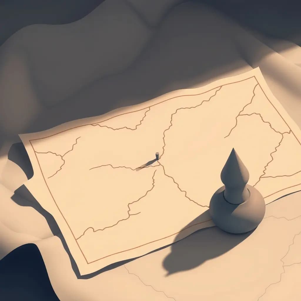 Dream illustration: Blank Map With One Lone Mark