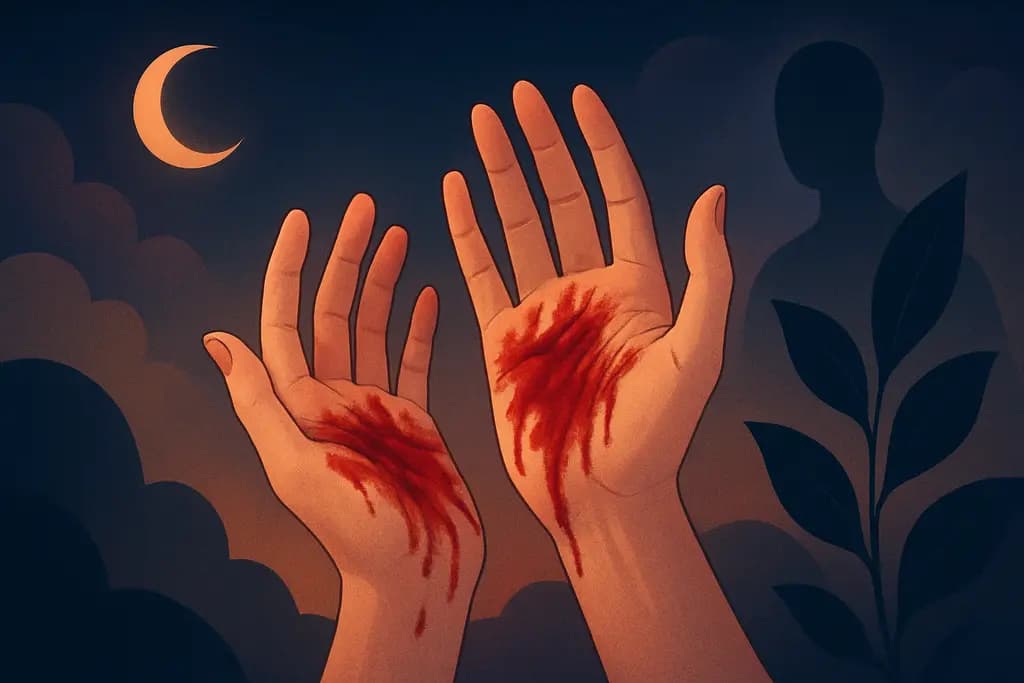 Dream illustration: Blood on your hands
