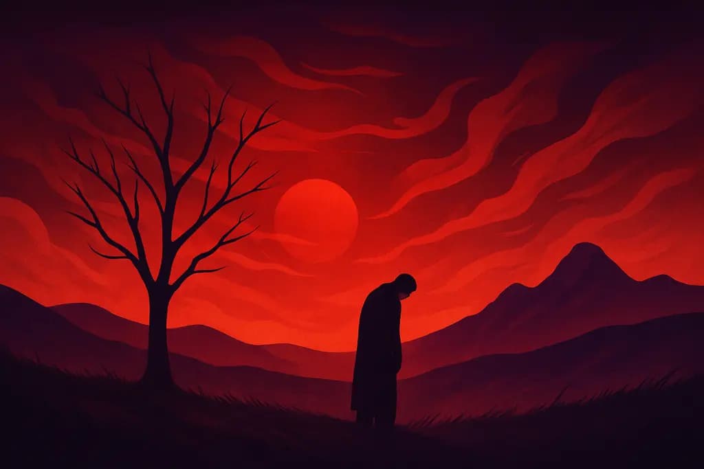 Dream illustration: Blood-red sky dream
