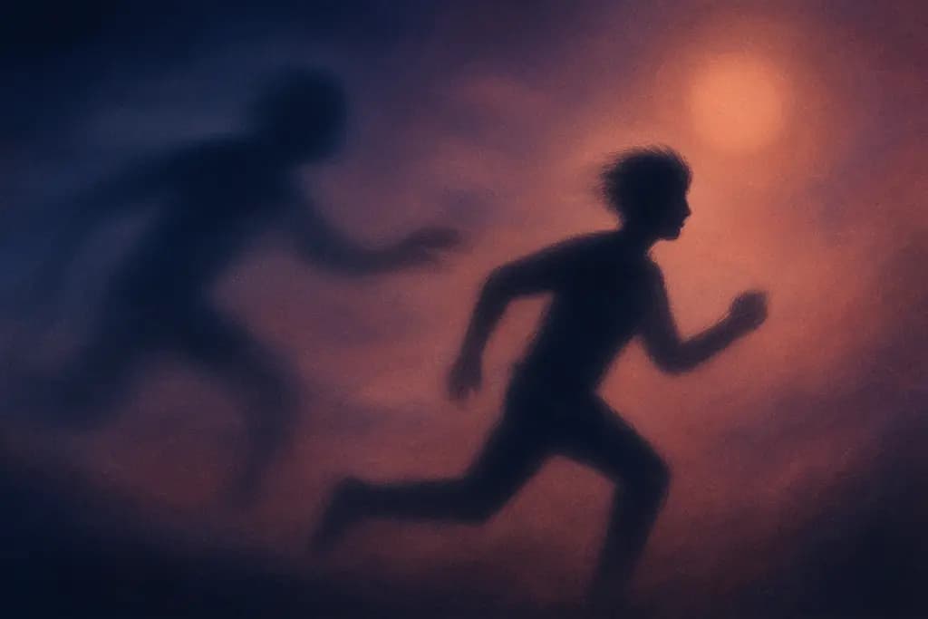 Dream illustration: blurred vision while being chased in my dream
