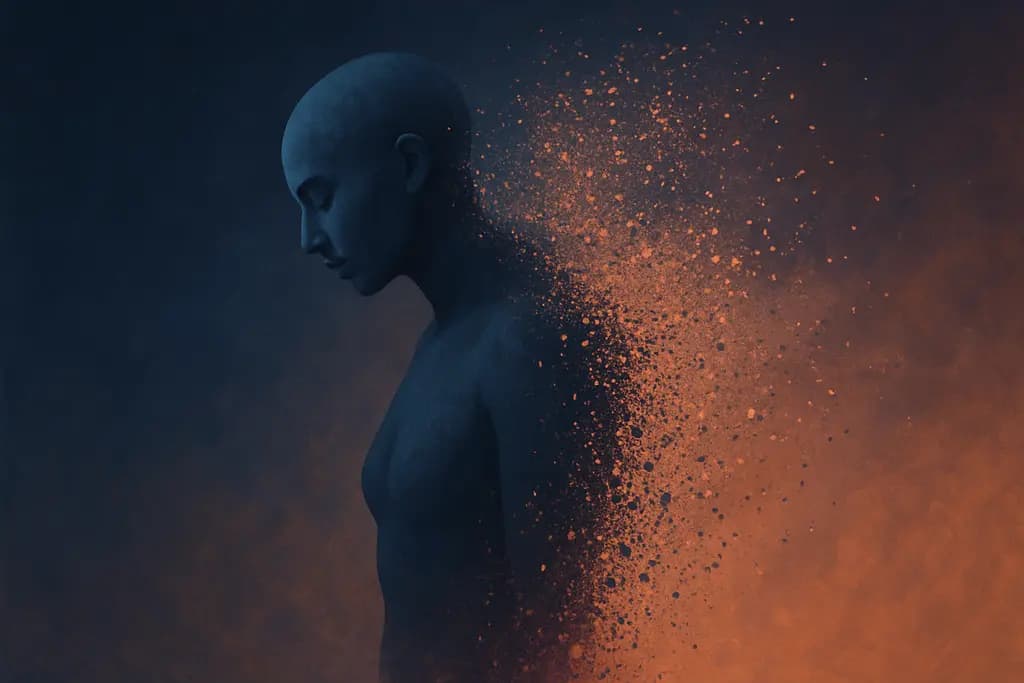 Dream illustration: Body dissolving into dust
