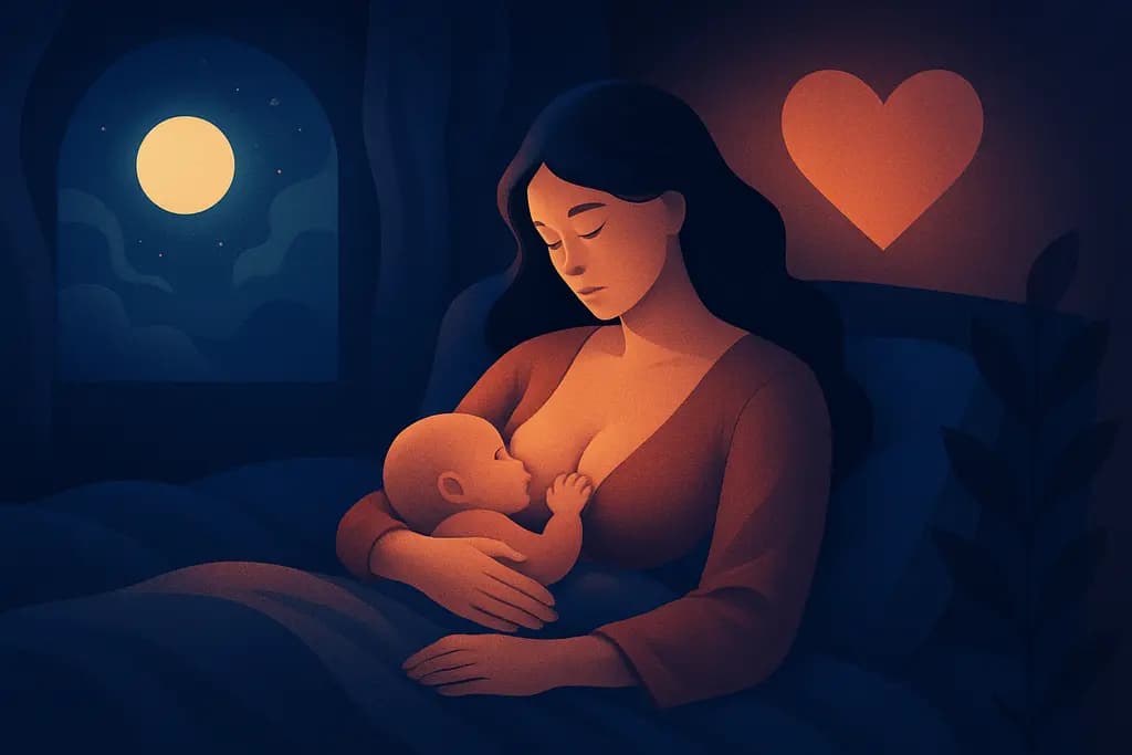 Dream illustration: breastfeeding in bed dream meaning