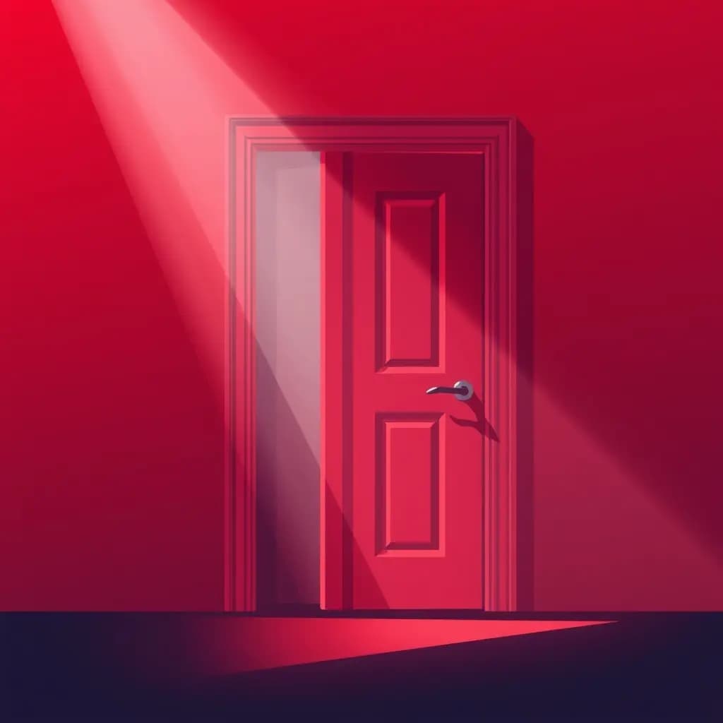 Dream illustration: Bright red door