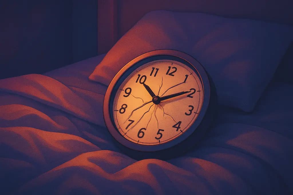 Dream illustration: broken clock in bed