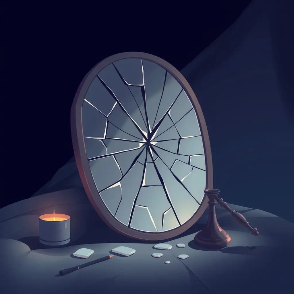 Dream illustration: Broken Mirror Reflection