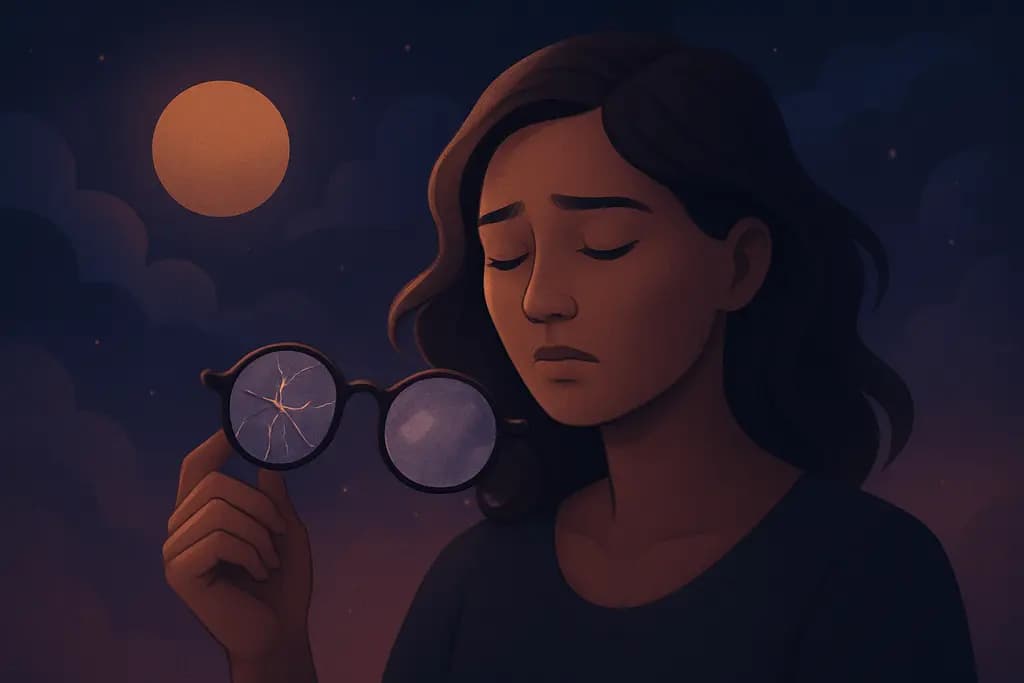 Dream illustration: Broken or foggy glasses