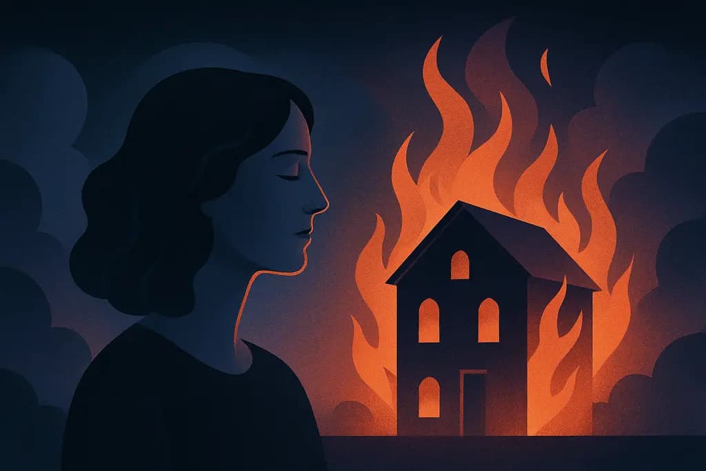 Dream illustration: Burning building while you're unharmed
