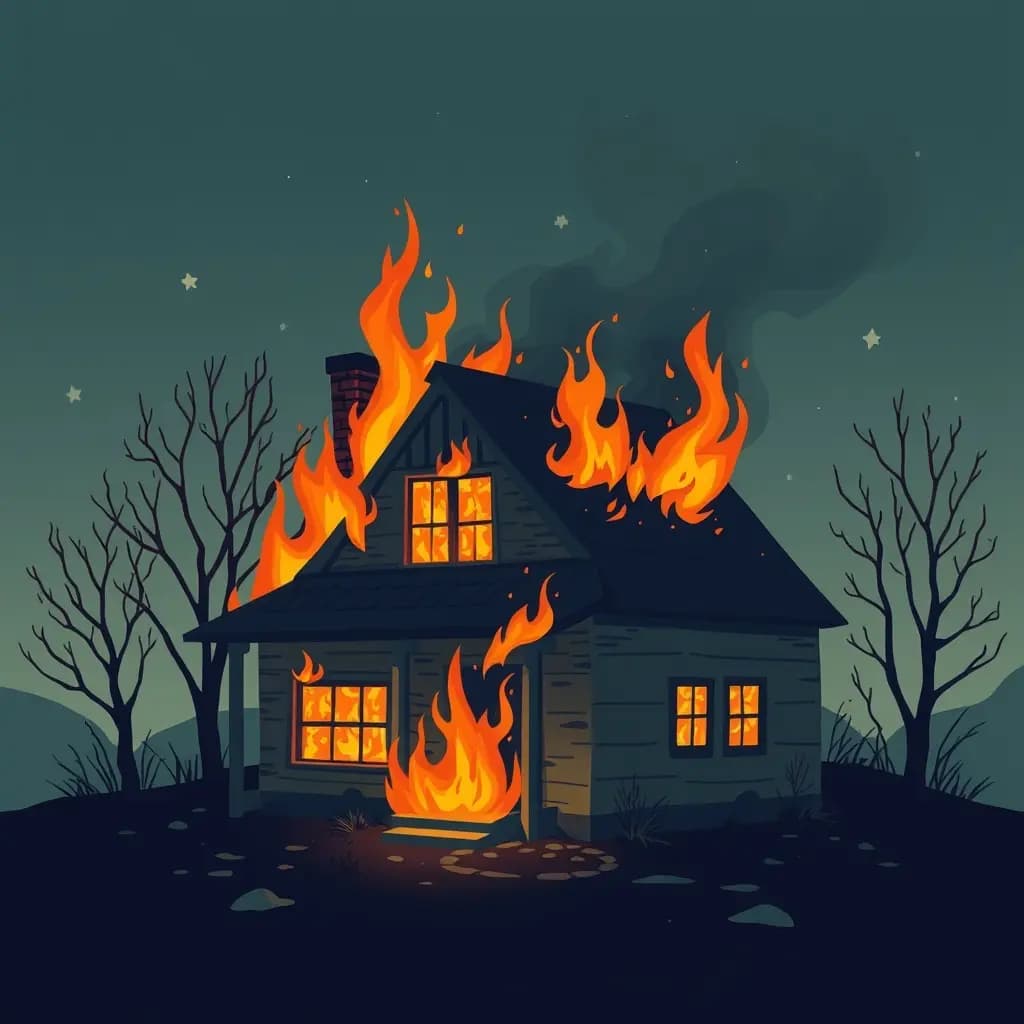Dream illustration: Burning house