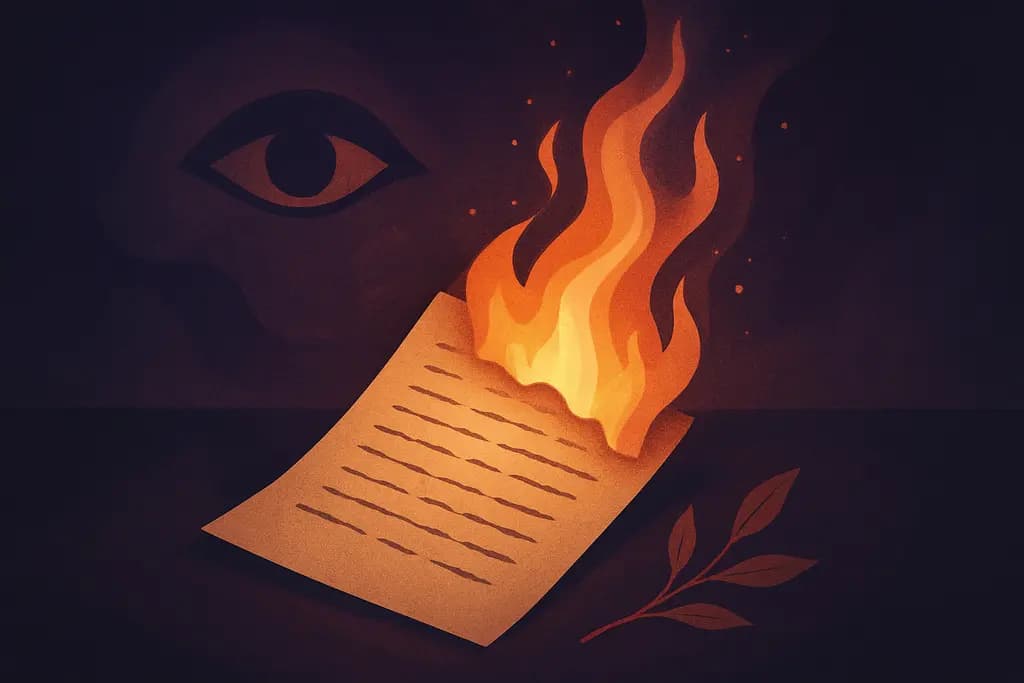 Dream illustration: Burning letter