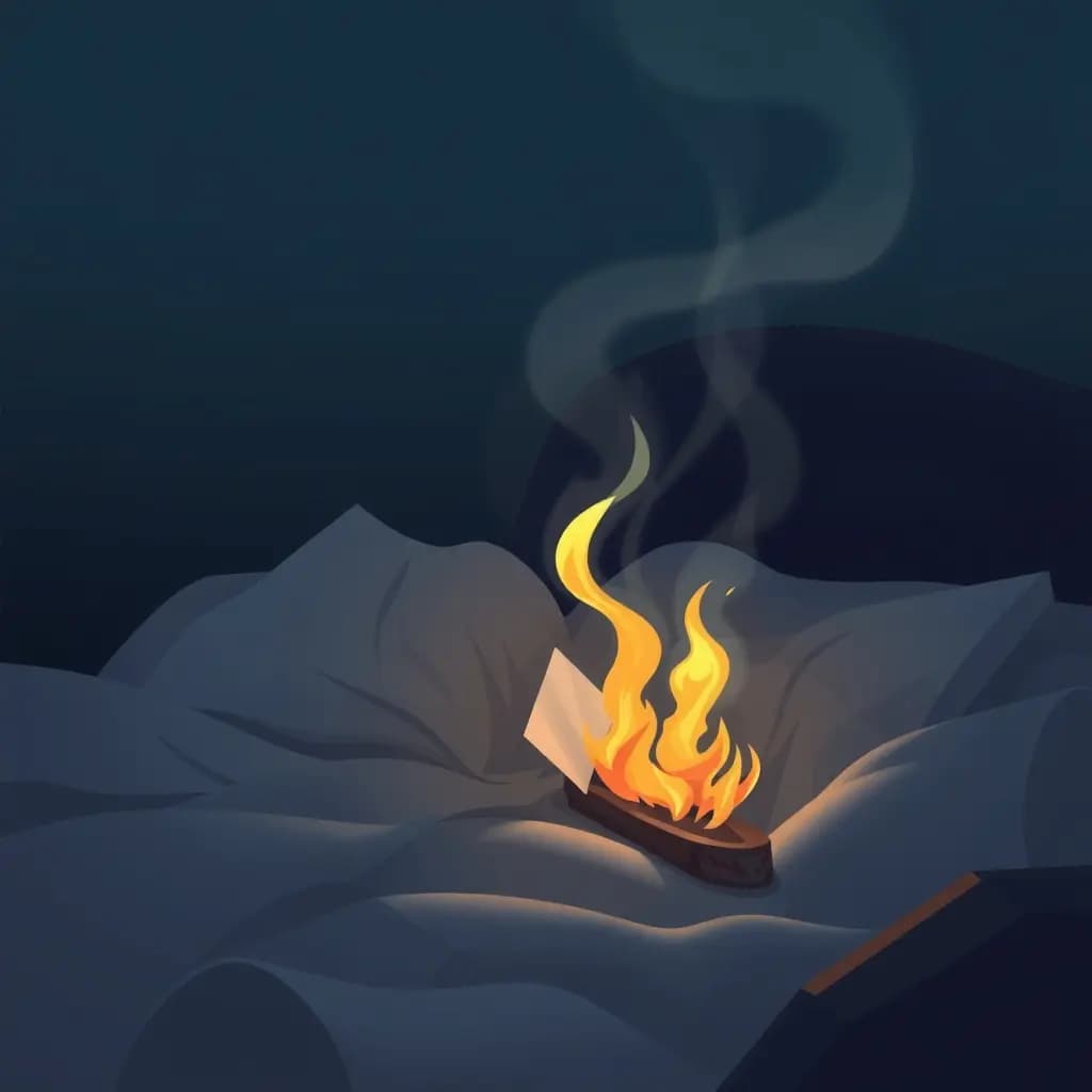Dream illustration: Burning letters or old correspondence