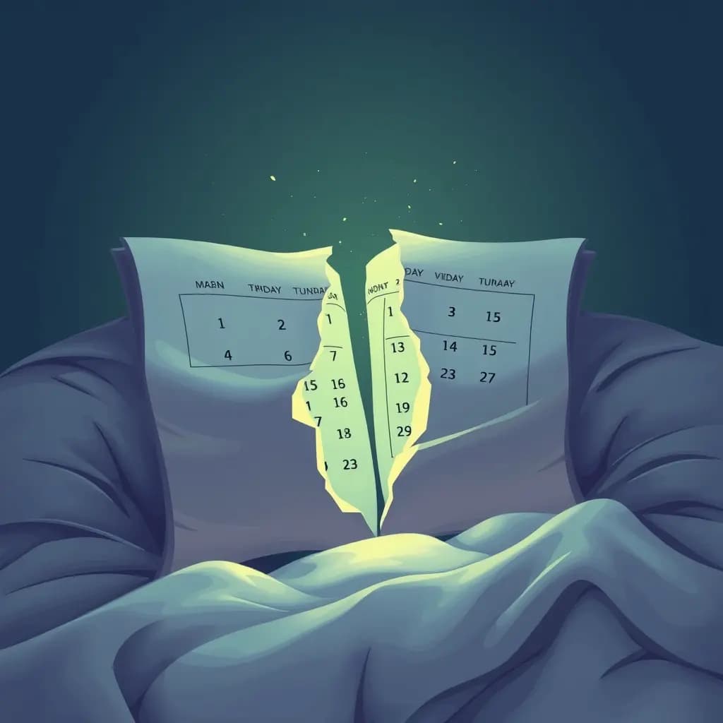 Dream illustration: Calendar pages tearing themselves