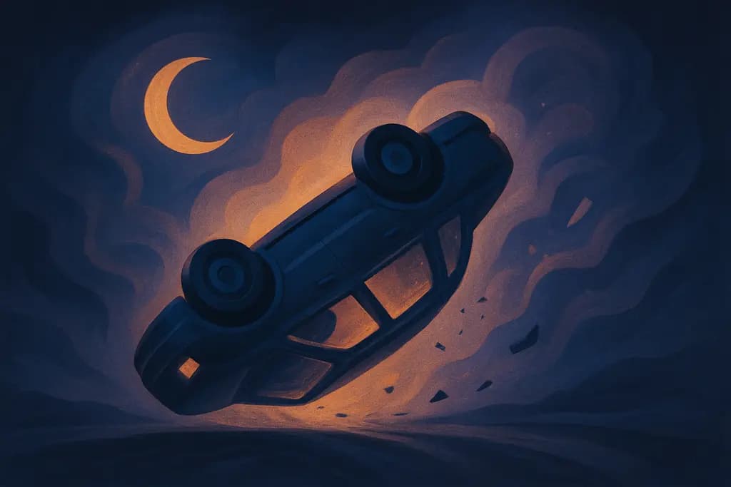 Dream illustration: Car crashing or rolling over