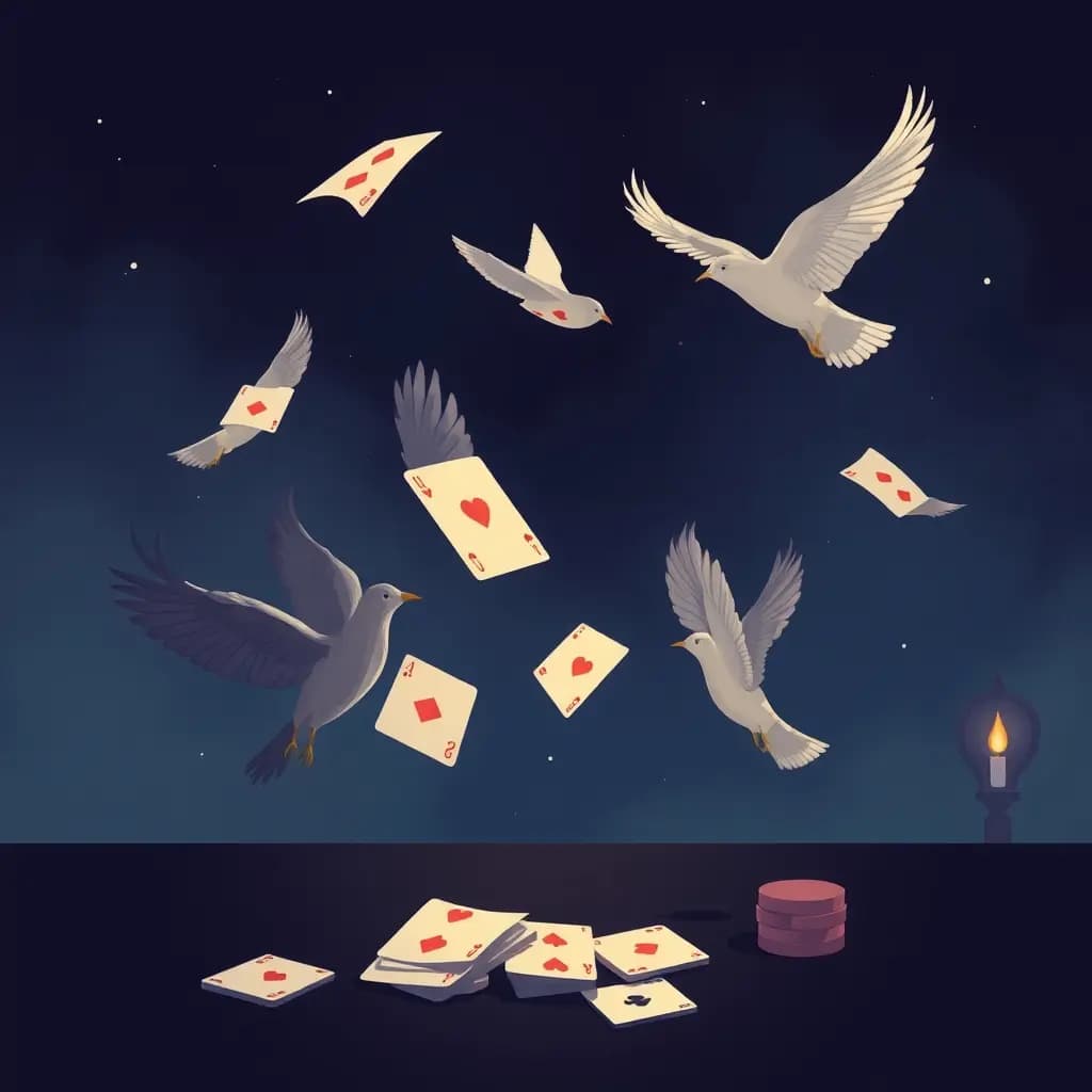 Dream illustration: Cards turn into birds