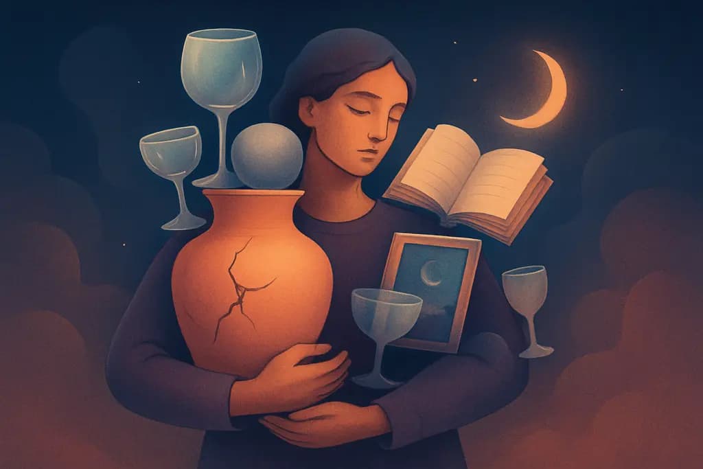 Dream illustration: carrying many fragile objects dream meaning