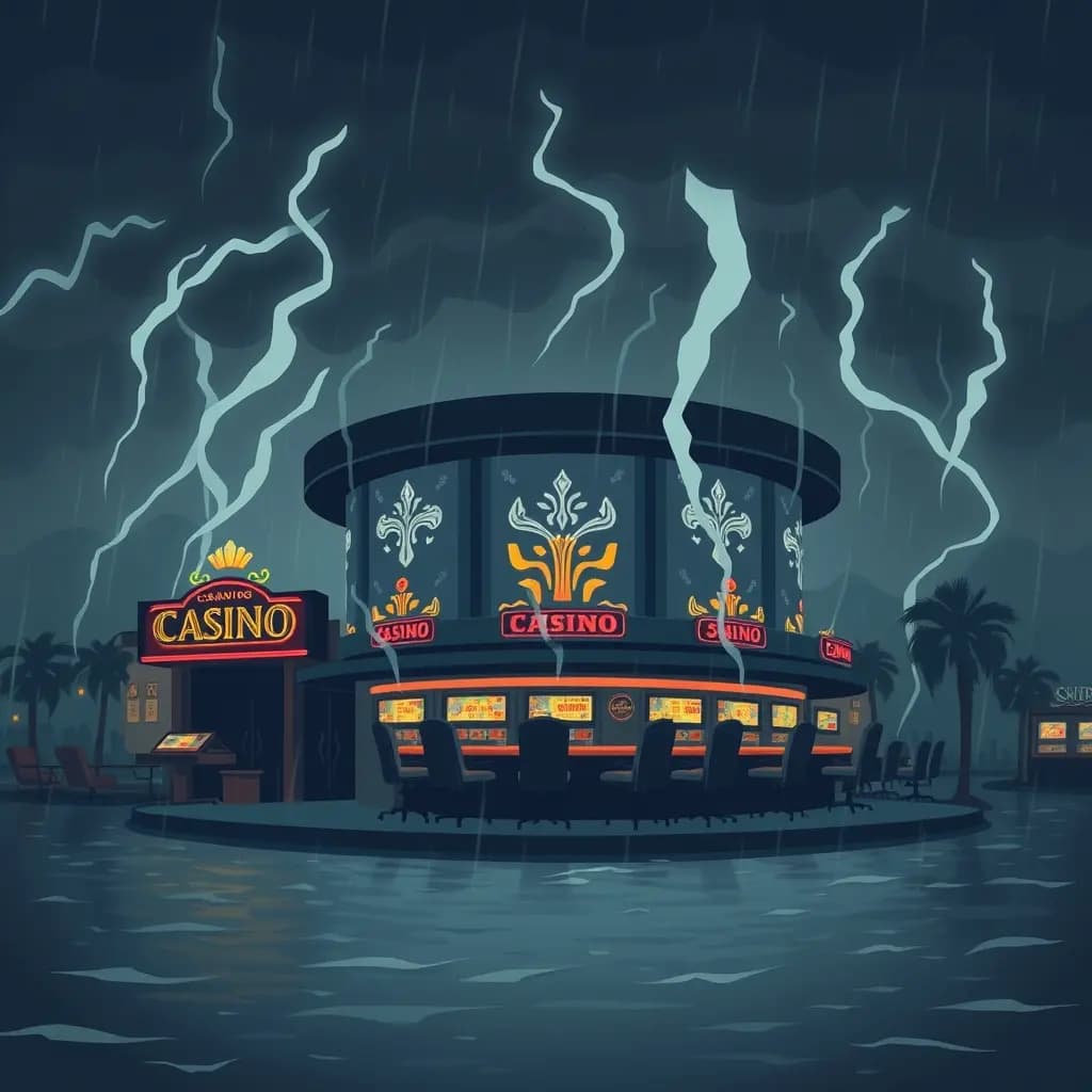 Dream illustration: a Casino During a Storm