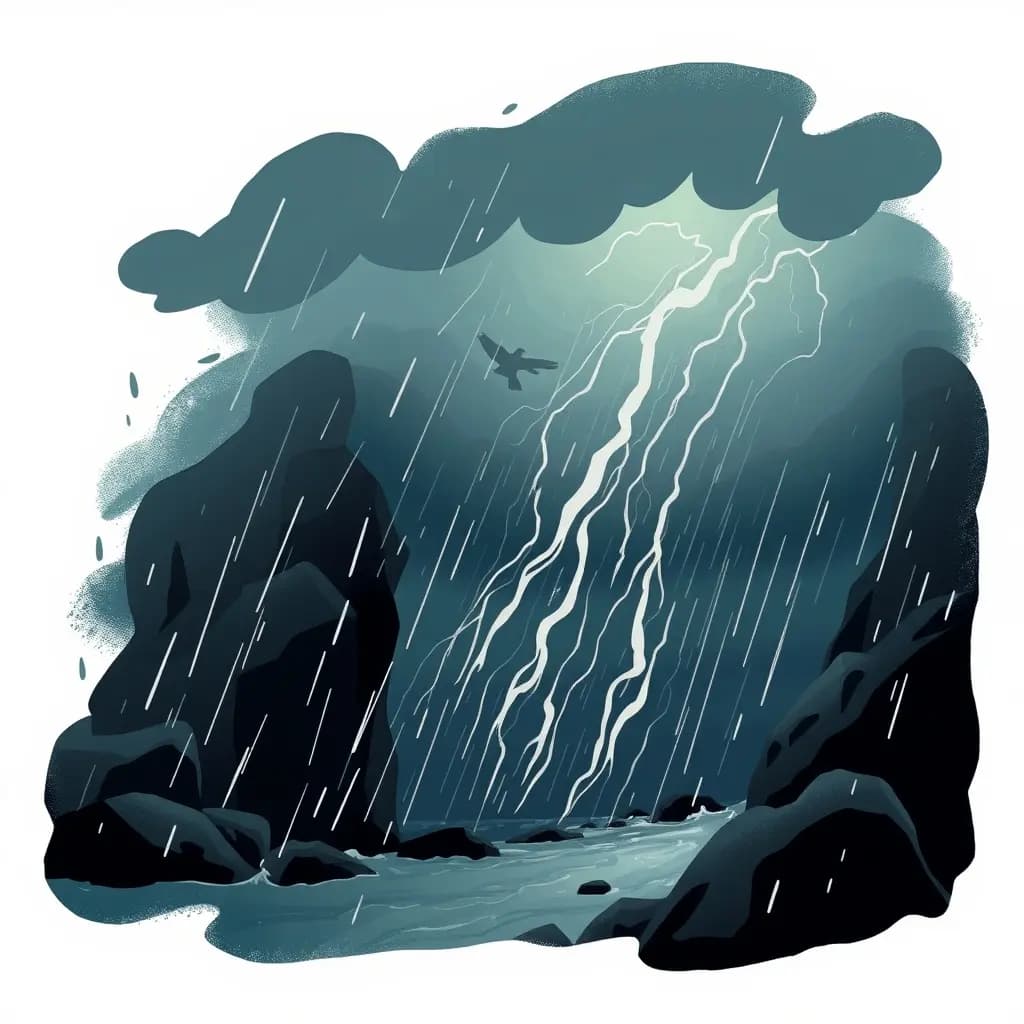 Dream illustration: Caught in a storm