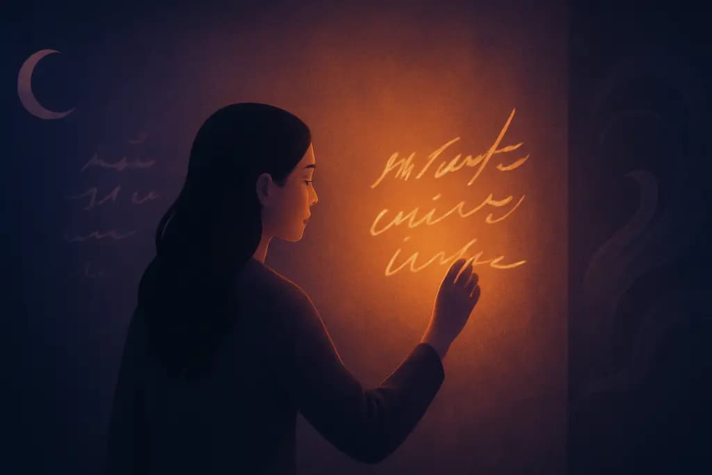 Dream illustration: Changing writing on a wall