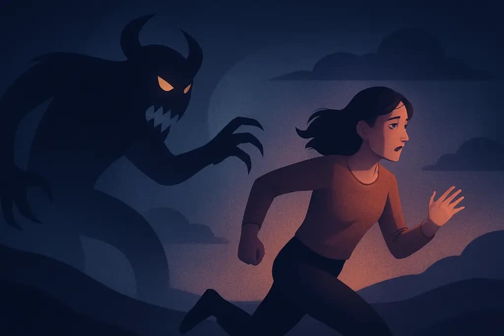 Dream illustration: Chased by a Monster