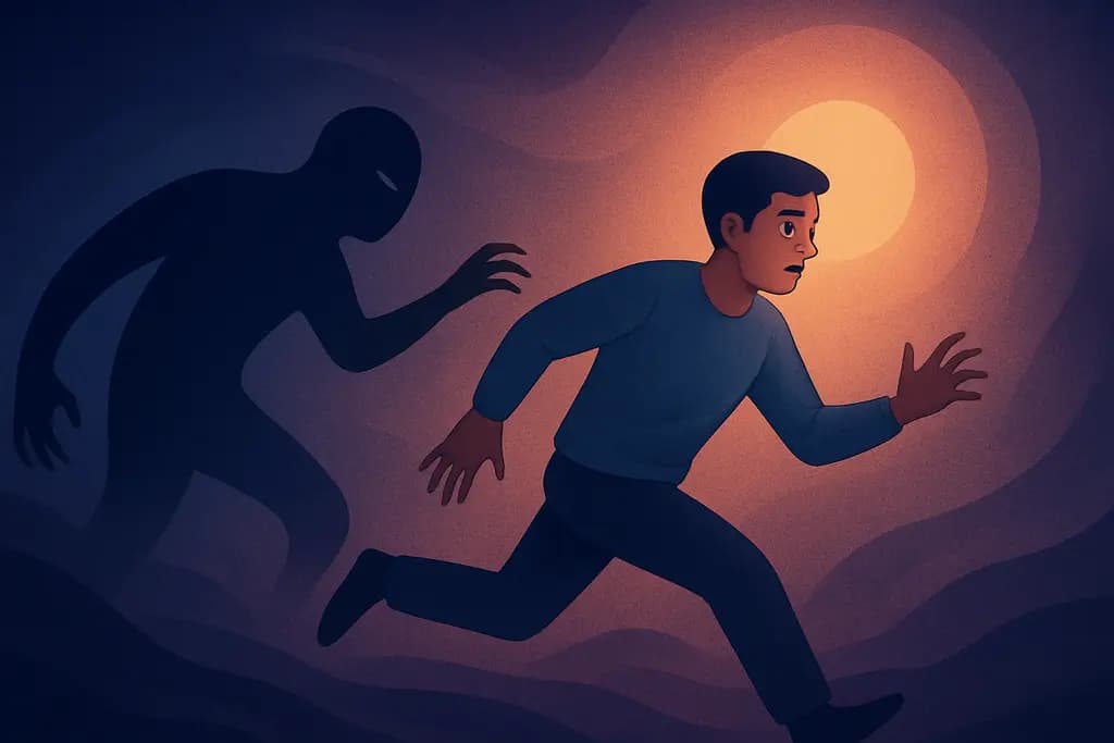 Dream illustration: Chased by a Shadow